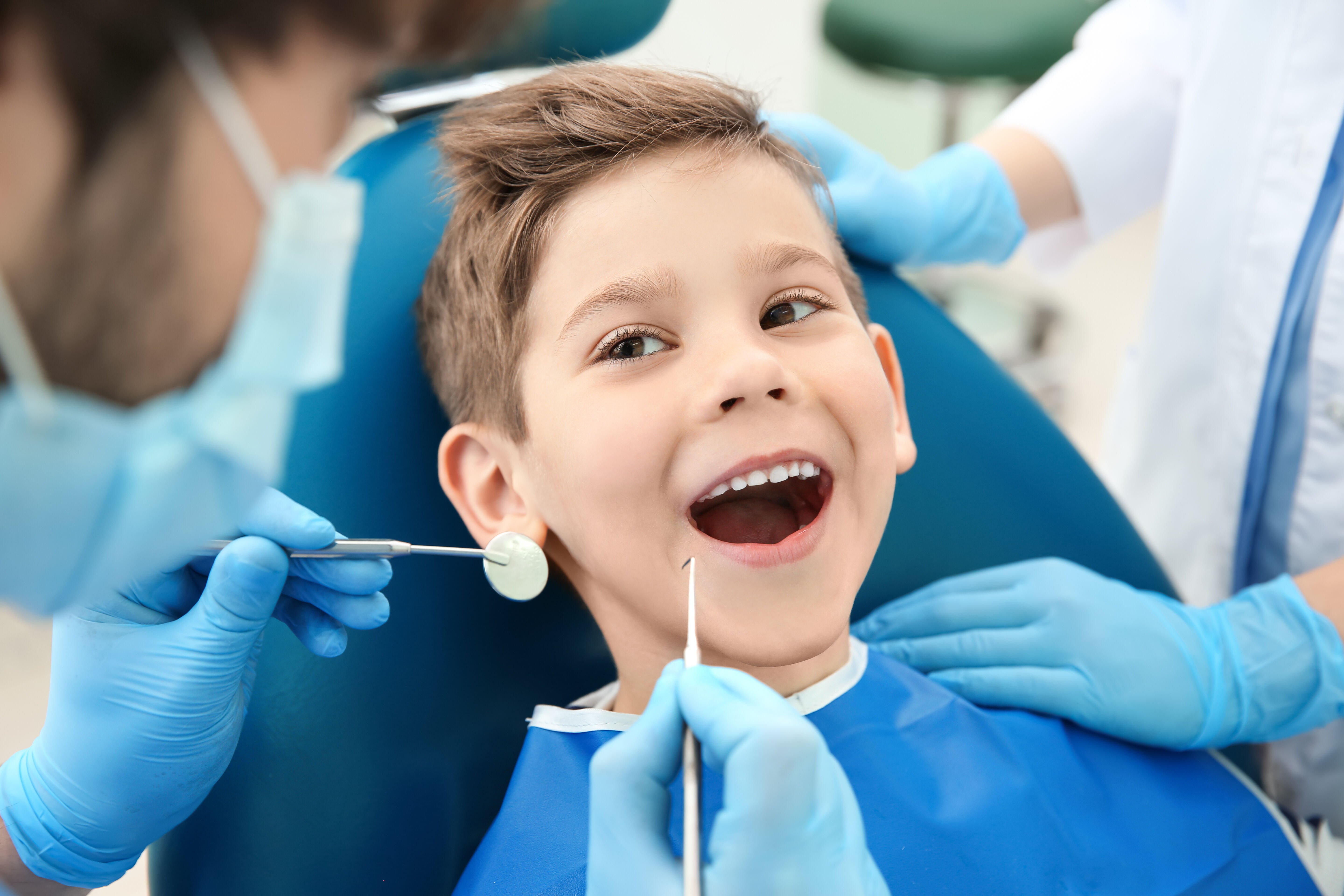 A child at the dentist