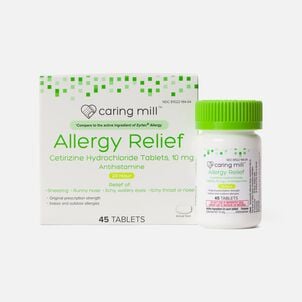 Caring Mill&trade; 24-Hour Allergy Relief Cetirizine Hydrochloride Tablets, 10mg, 45 ct.