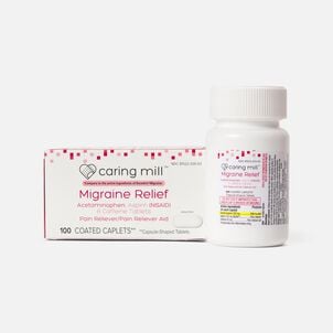 Caring Mill&trade; Migraine Relief Caffeine Pain Reliever Coated Caplets - 100 ct.