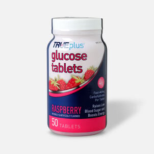 TRUEplus Glucose Tablets, Raspberry, 50 ct.