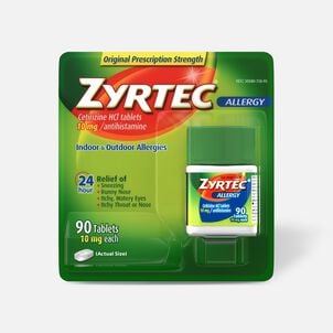 Zyrtec Indoor & Outdoor Allergy Relief Tablets, 10mg, 90 ct.