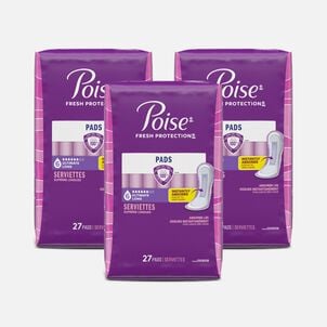 Poise Incontinence Pads, Ultimate Absorbency, Long, 27 ct. (3-Pack)